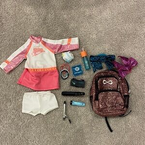 American Girl Cheerleader Outfit with Sparkling Backpack